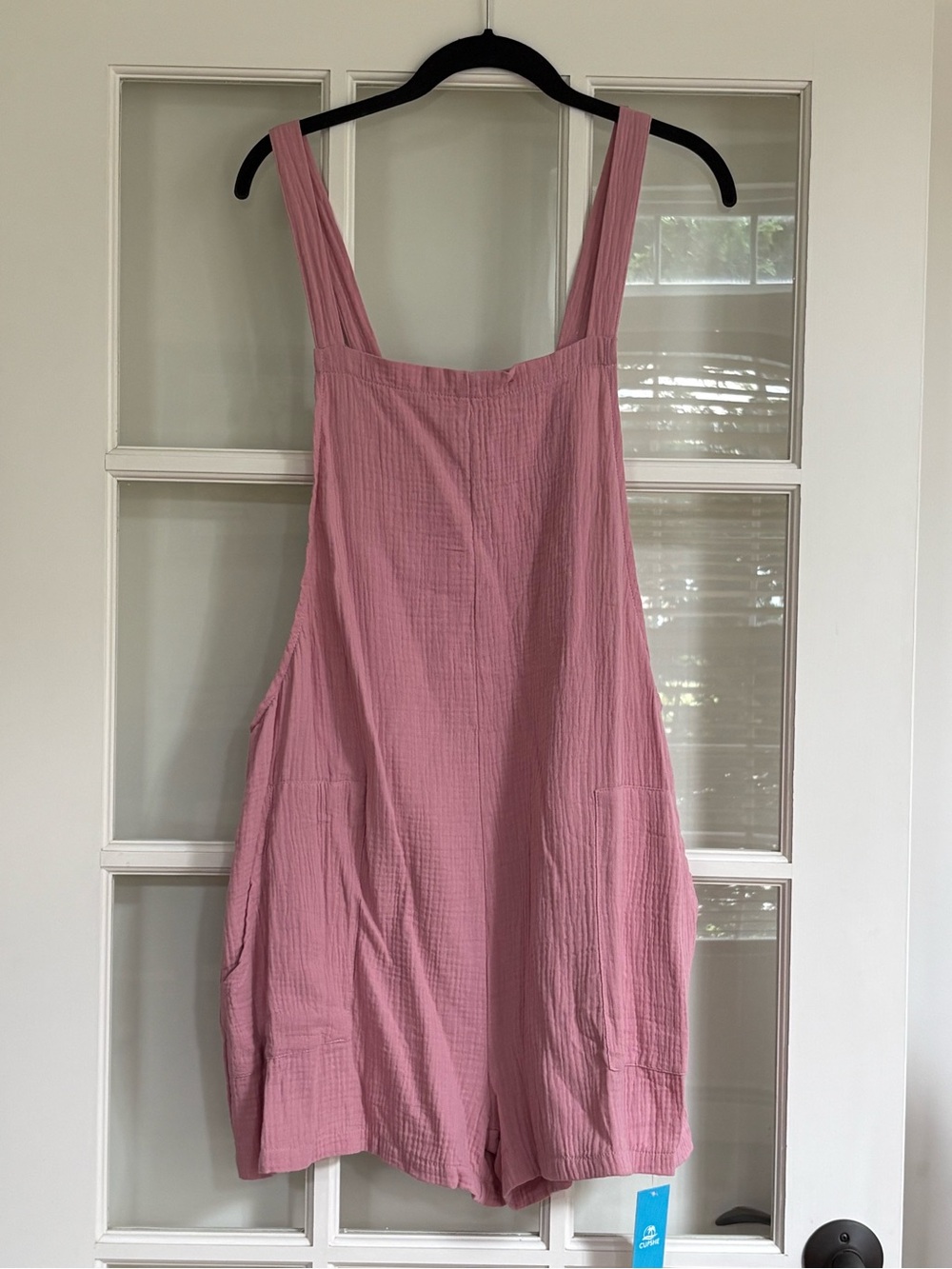 Cupshe NWT Mauve Pink Textured Gauze Square Neck Wide Leg Romper – Size XL
